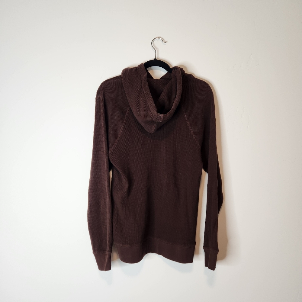 Everlane The Waffle-Knit Hoodie In Coffee Brown Size Medium - Picture 3 of 6